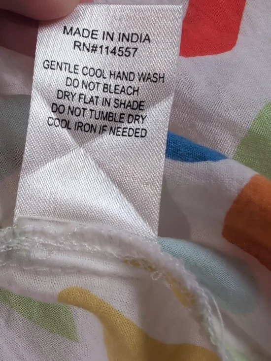 Anthropologie THML Abstract Cotton V-Neck Top with Flutter Sleeves Size Med - Picture 7 of 8